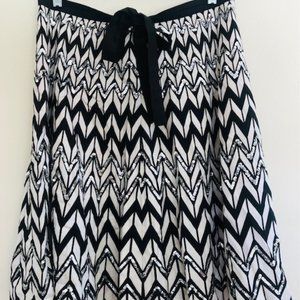 BCBGMaxAzria Black & White Sequin Chevron Skirt